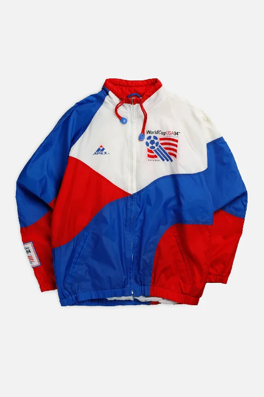 Vintage World Cup 1994 Windbreaker Jacket - M V-Neck Jacket Boat Neck Jacket Square Neck Jacket Vintage World Cup 1994 Windbreaker Jacket - M V-Neck Jacket Boat Neck Jacket Square Neck Jacket