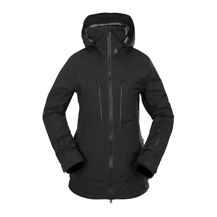 Volcom Women's VS 3L Stretch Gore-Tex Snow Jacket - Black V-Neck Jacket Boat Neck Jacket Square Neck Jacket