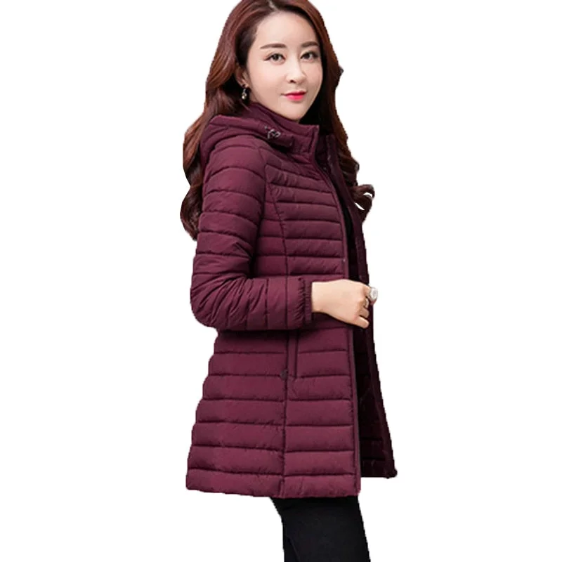 Women Autumn Winter Jacket Parkas 2019 New Solid Hooded Medium Long Outerwear Slim Plus Size 7XL Female Down Cotton Jacket W33 Trench Coat Raincoat Waterproof Jacket Women Autumn Winter Jacket Parkas 2019 New Solid Hooded Medium Long Outerwear Slim Plus Size 7XL Female Down Cotton Jacket W33 Trench Coat Raincoat Waterproof Jacket