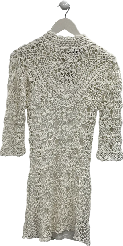 ASOS White Crochet Mini Dress UK 6 Comfortable Wrap Mini Dress
