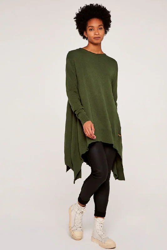 Apricot Co. Longline Side Button Jumper Cable Knit Ribbed Knit Lace Knit