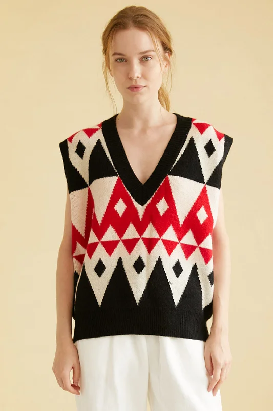 Arden Oversize Sweater Vest Fitted Slim Tailored