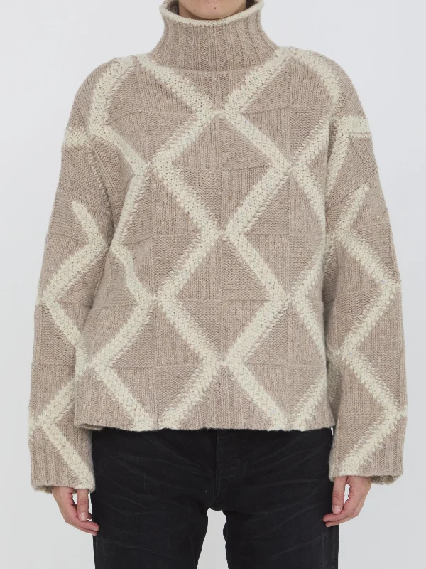 Argyle Intarsia Sweater Striped Floral Plaid