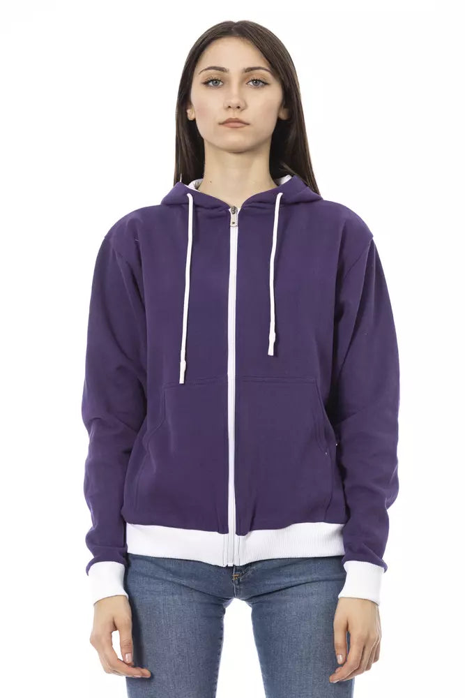 Baldinini Trend Purple Cotton Women Sweater Neon Metallic Matte