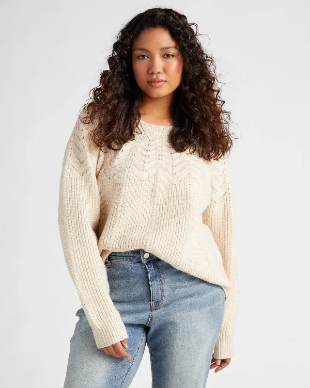 Plus Size Fairisle Pattern Chenille Sweater Ribbed Striped Patterned