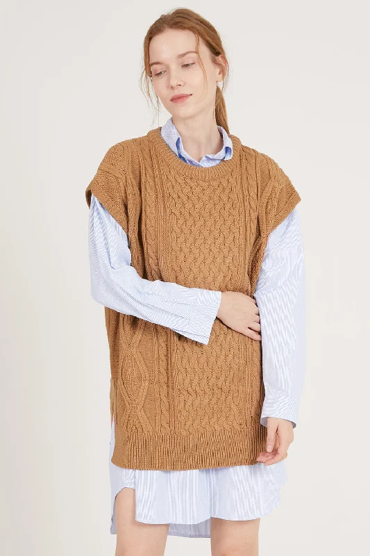 Harper Oversized Sweater Vest Sequined Glittery Shiny