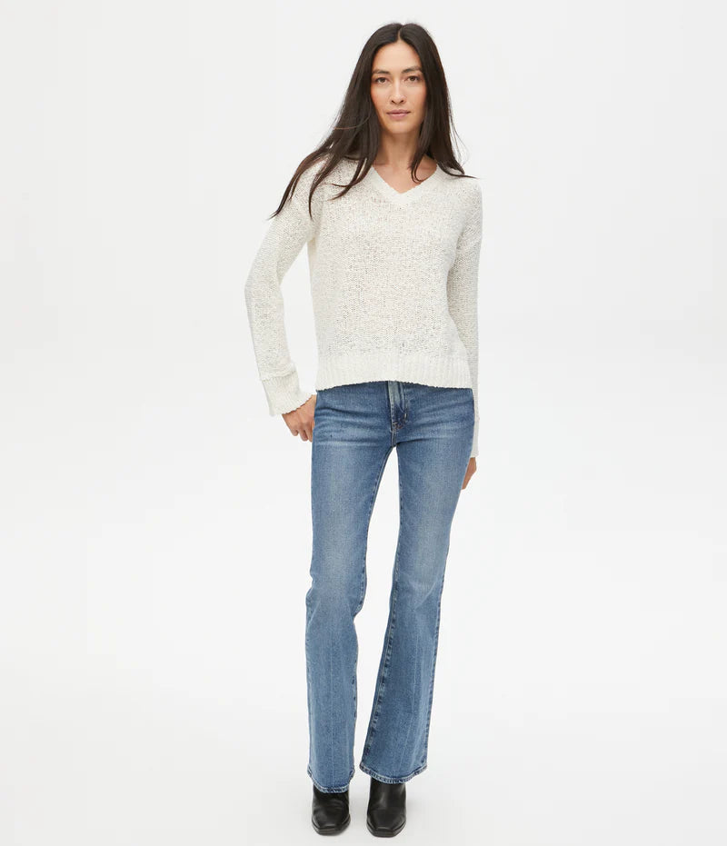 Janie Sweater Houndstooth Herringbone Solid