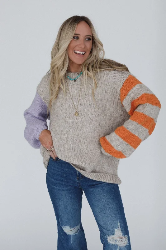 Kayden Sweater - Khaki Satin Blend Silk Blend Wool Blend