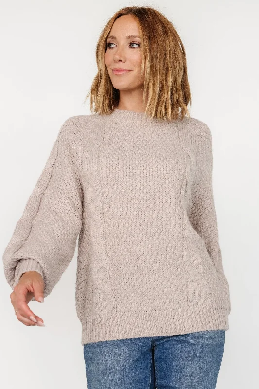 Lukas Cable Knit Sweater | Natural Machine Wash Dry Clean Hand Wash