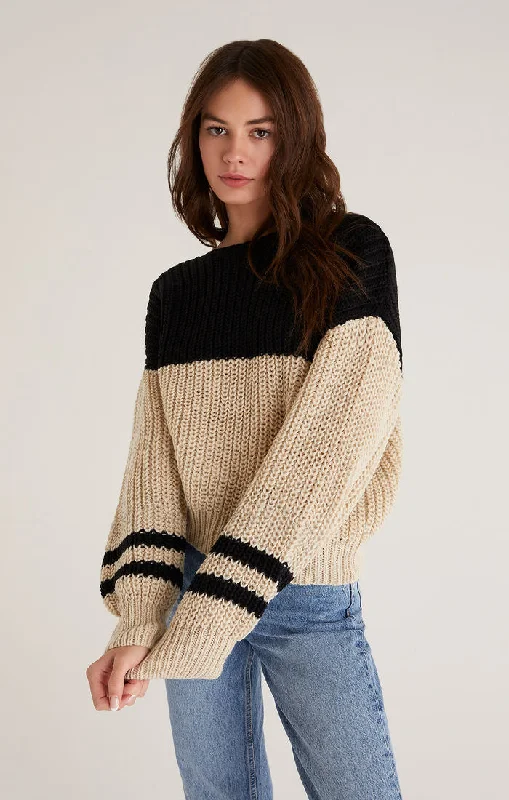 Lyndon Color Block Sweater Houndstooth Herringbone Solid