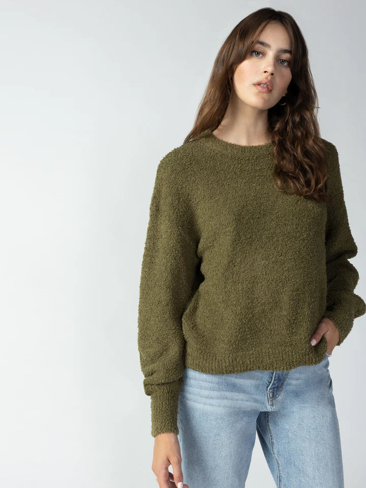 Plush Volume Sleeve Sweater Lace Blend Ribbed Blend Corduroy Blend