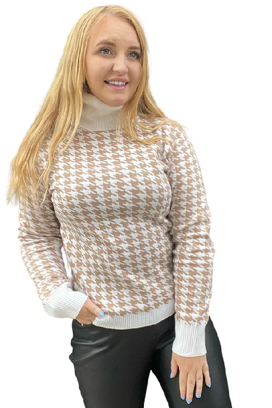 Point Zero Houndstooth Sweater Machine Wash Dry Clean Hand Wash