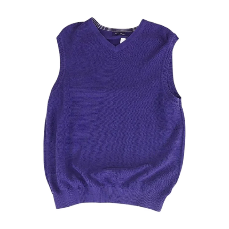 Purple Solid Vest Sweater Velvet Chenille Corduroy