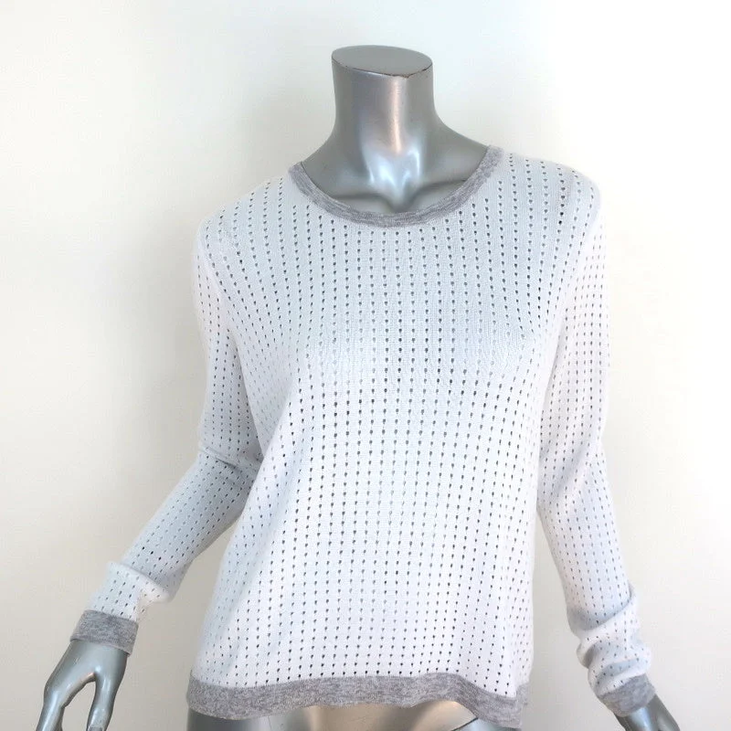 Rag & Bone Split-Back Pullover Sweater Arianna White Open Knit Size Small NEW Embroidered Appliqued Beaded Rag & Bone Split-Back Pullover Sweater Arianna White Open Knit Size Small NEW Embroidered Appliqued Beaded