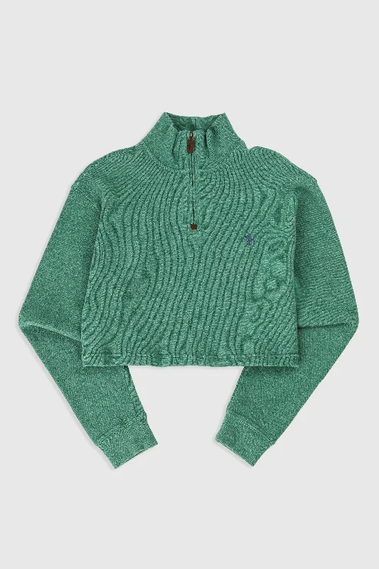 Rework Crop Sweater - XL Chenille Blend Fleece Blend Nylon Blend