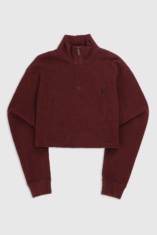 Rework Crop Sweater - XL Zippered Buttoned Snapped