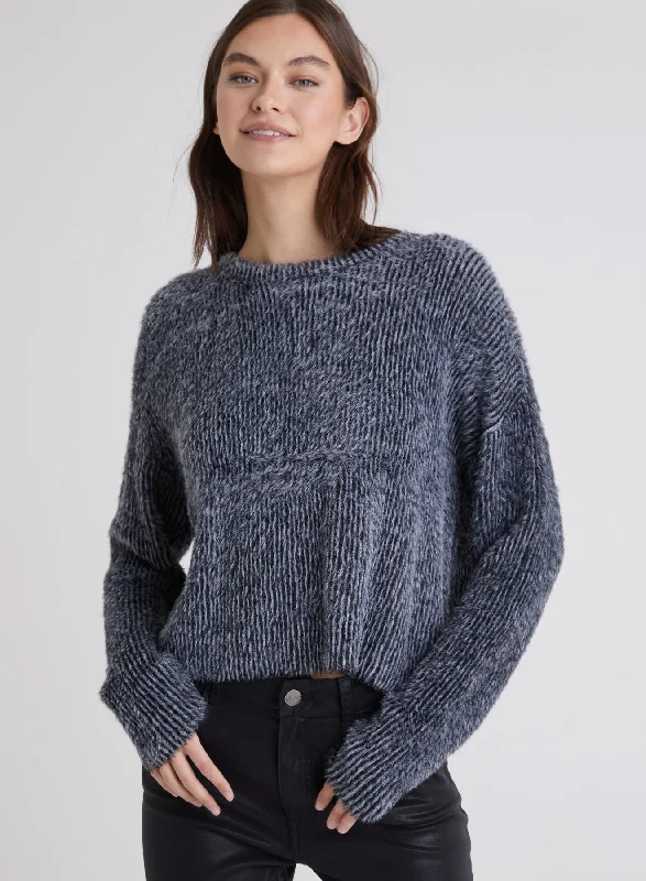 Slouchy Sweater Denim Fabric Leather Fabric Suede Fabric