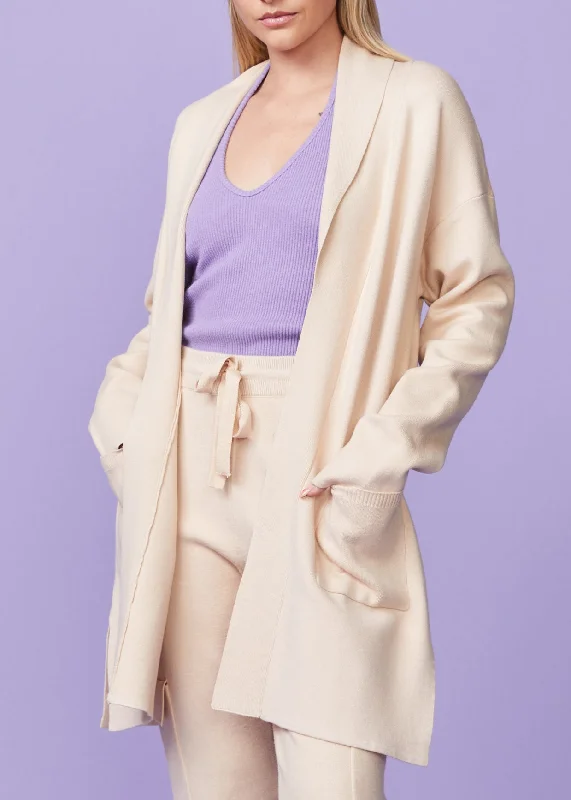 Supersoft Sweater Knit Cardi Glossy Satin Silk