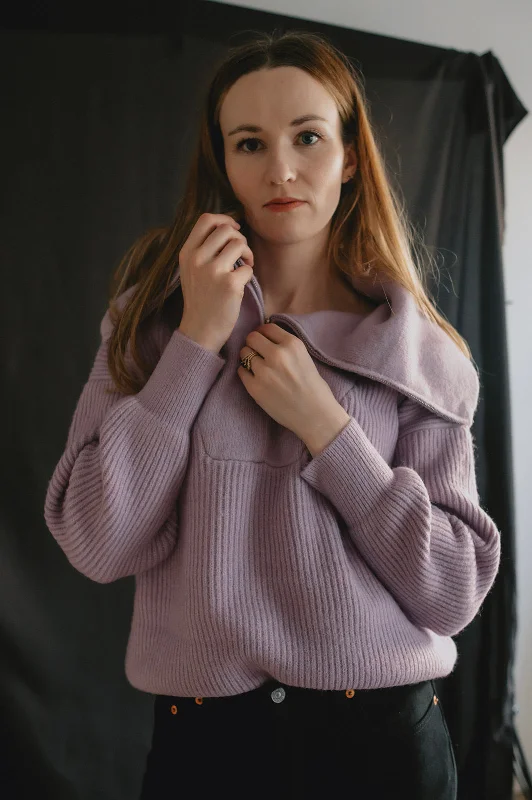 The Tiana Zip Turtleneck Sweater Modern Contemporary Chic