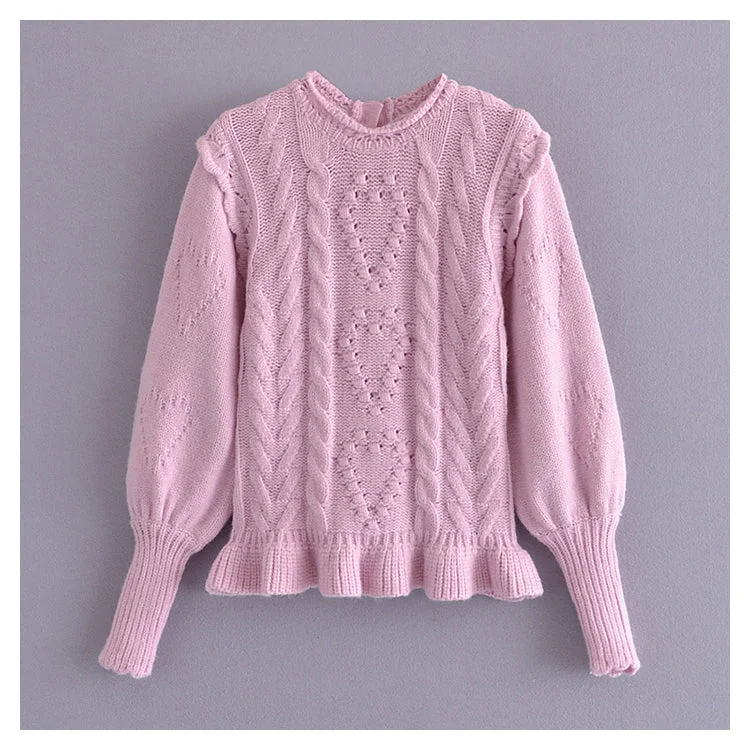 Vintage Palace Style Bubble Sleeve Sweater  7308 Fitted Loose Oversized