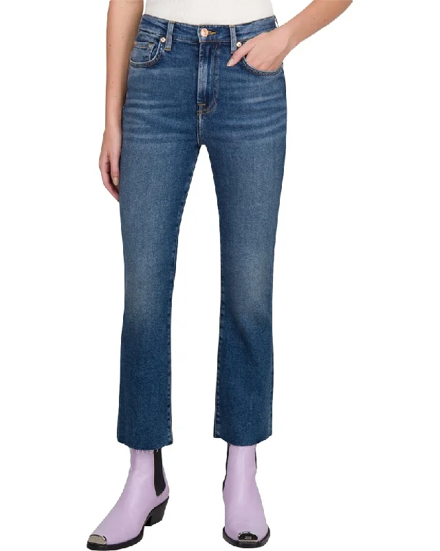7 For All Mankind High Waist Slim Kick Blue Print Flare Jean Casual Skinny Fit Jeans 7 For All Mankind High Waist Slim Kick Blue Print Flare Jean Casual Skinny Fit Jeans