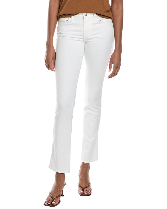 7 For All Mankind Kimmie White Form Fitted Straight Leg Jean Comfortable Flare Leg Jeans