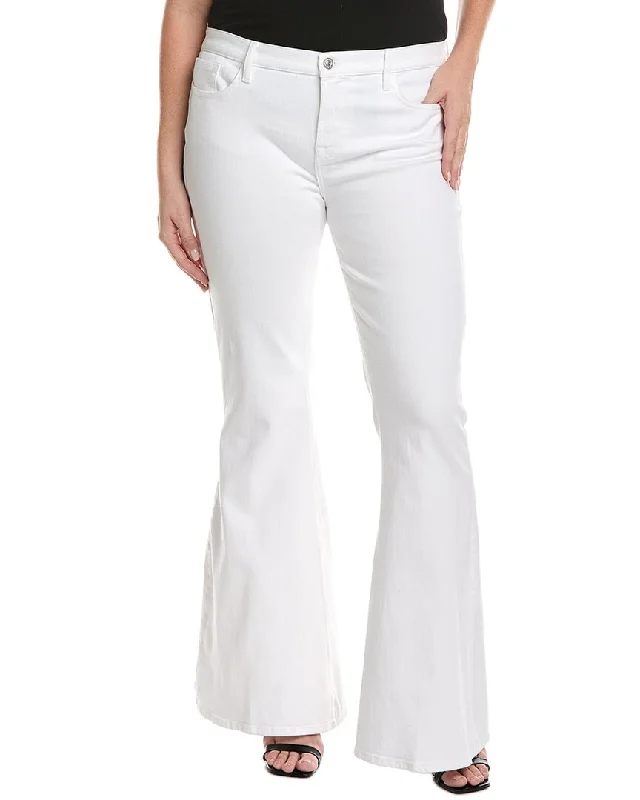 7 For All Mankind Brilliant White Low-Rise Flare Jean Elegant Bootcut Fit Jeans