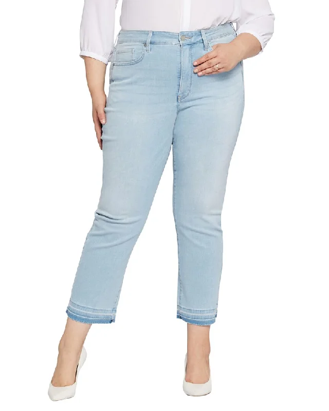 Nydj Plus Marilyn Brightside Ankle Release Jean Fashionable Raw Edge Jeans