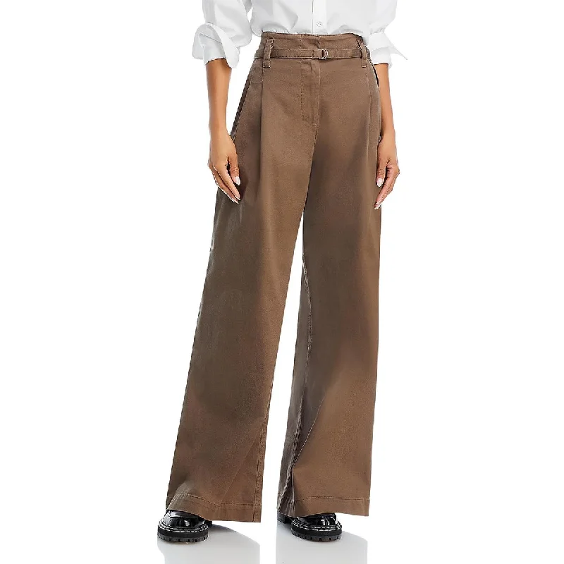 Womens Mid Rise Cotton Wide Leg Jeans Classic Button Fly Jeans