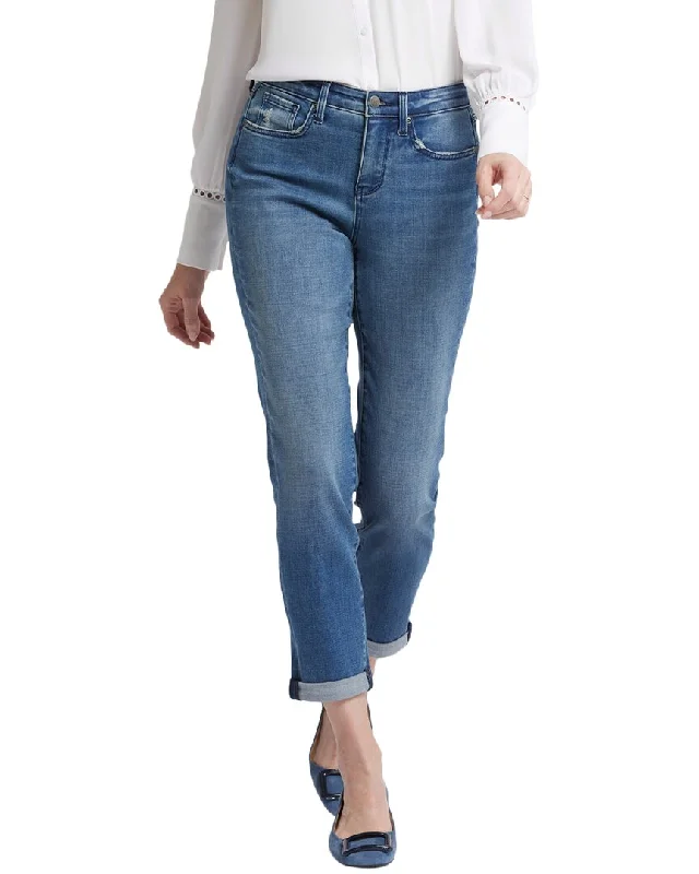 Nydj Petite Margot Cascade Wave Girlfriend Jean Chic Ripped Jeans