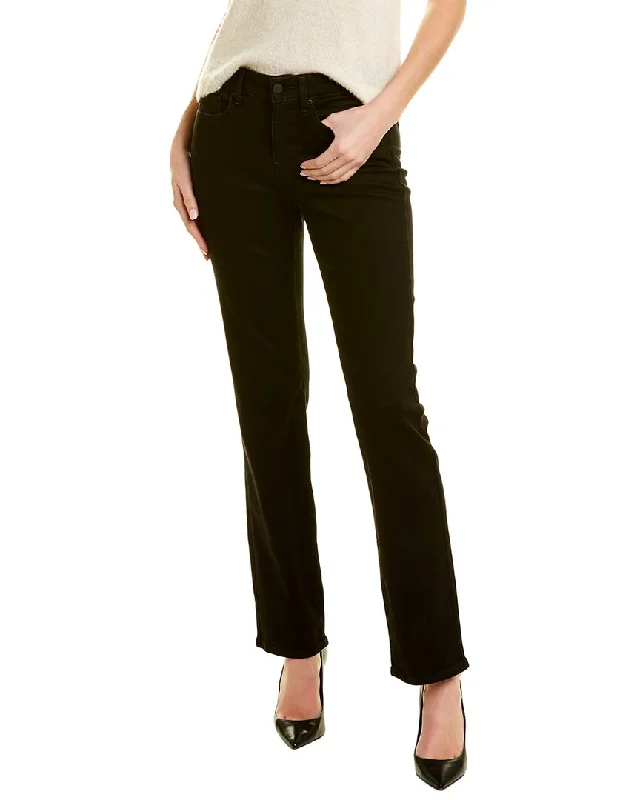 Nydj Straight Black Crop Jean Stylish Paperbag Waist Denim