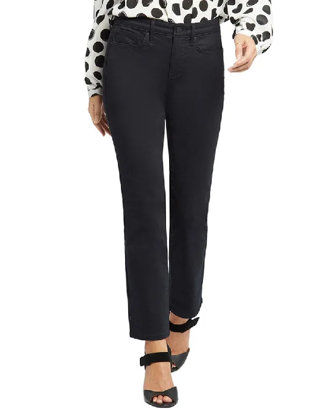Nydj Sheri Black Ankle Jean Trendy Button-Up High-Waist Jeans