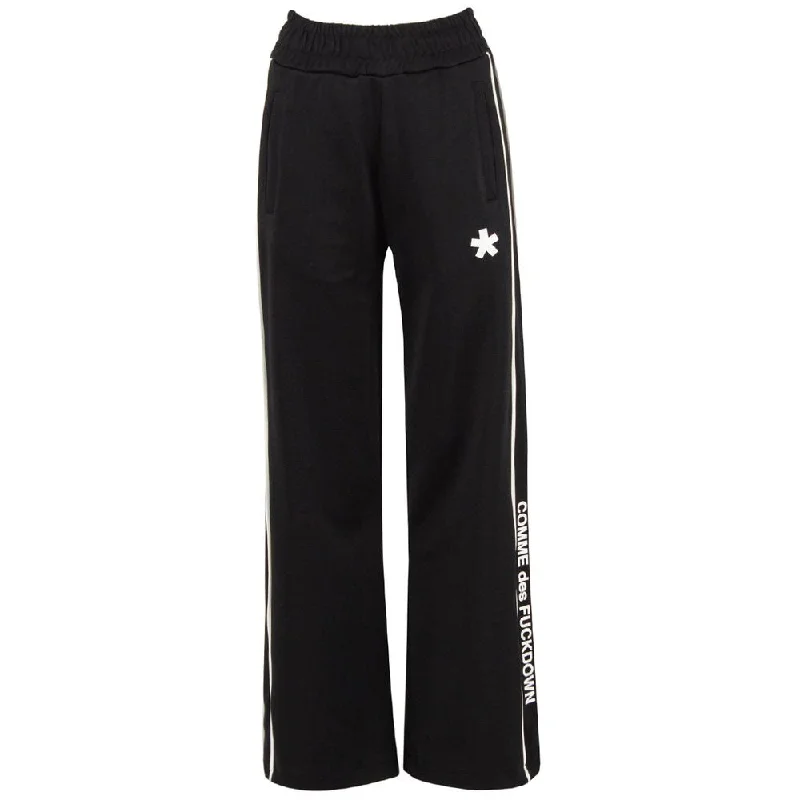 Black Polyester Jeans & Pant Comfortable Flare Leg Jeans