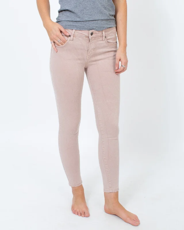 Blush Pink Skinny Jeans Trendy Bootcut High-Waisted Jeans
