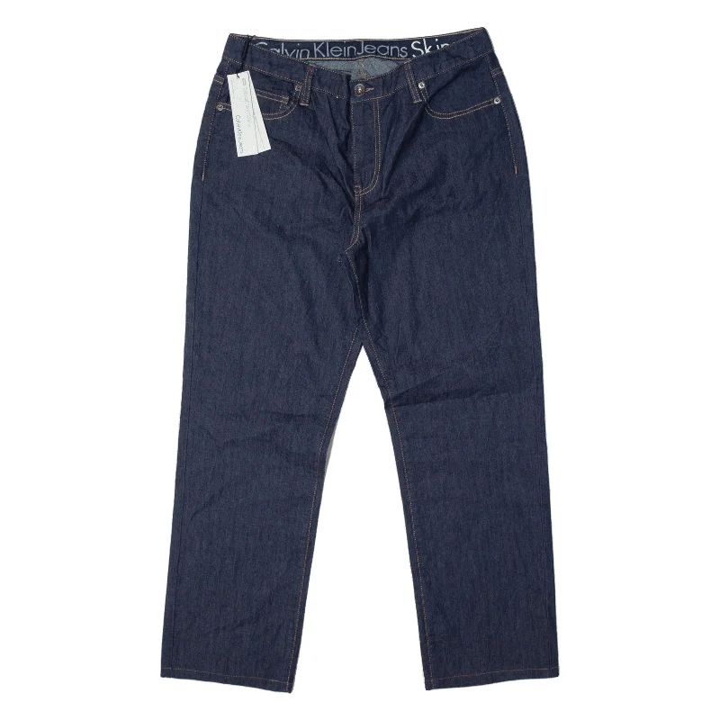 CALVIN KLEIN Jeans Blue Denim Slim Skinny Womens W32 L28 Chic Cropped Jeans