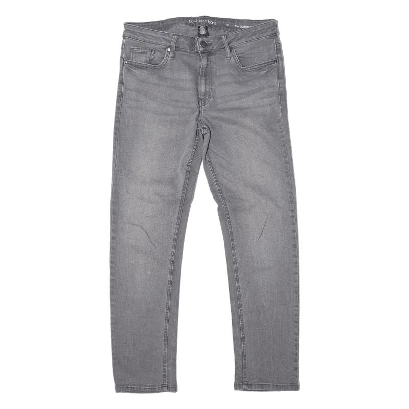 CALVIN KLEIN Jeans Grey Denim Slim Jegging Womens W30 L28 Casual Light Wash Jeans