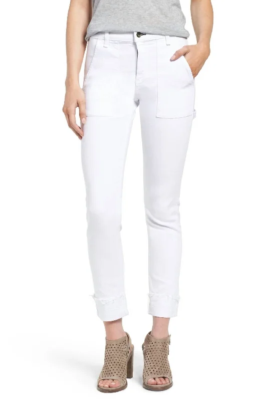 Carpenter Skinny Jean In White Casual Distressed Skinny Jeans