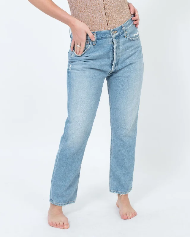 "Charlotte Crop" Straight Jeans Stylish High-Rise Mom Jeans