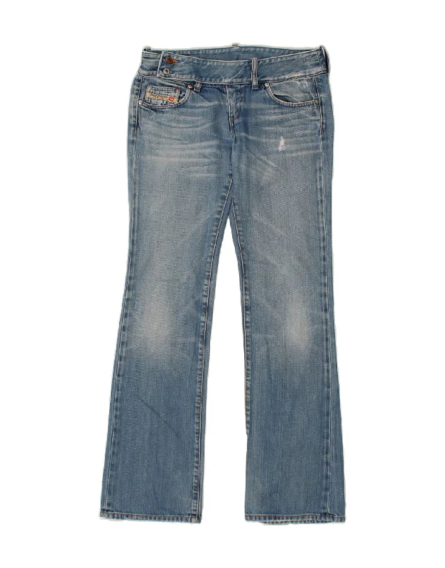 DIESEL Womens Bootcut Jeans W28 L32 Blue Cotton Elegant Wide-Leg Jeans