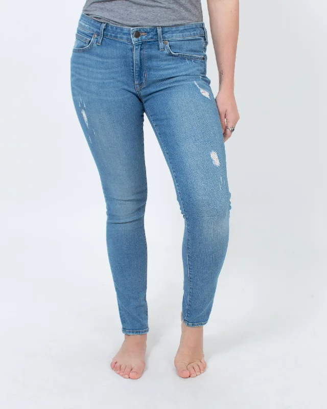 Distressed Skinny Jeans Stylish Shredded Denim Jeans