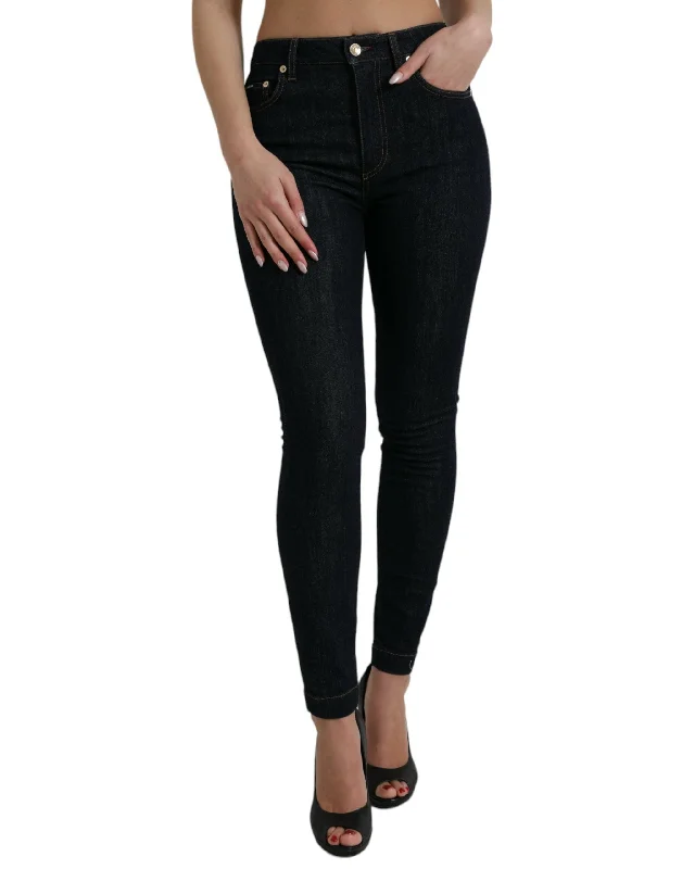 Dolce & Gabbana  Cotton Stretch  Skinny Women's Jeans Trendy Patchwork Denim Jeans