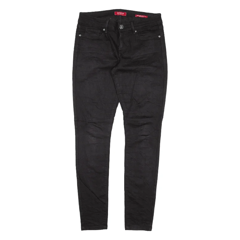 GUESS Medium Rise Jeans Black Denim Slim Skinny Womens W31 L29 Elegant Dark-Wash Bootcut Jeans