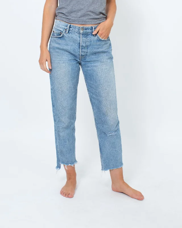 Helena Distressed Jeans Comfortable Distressed Straight-Leg Jeans