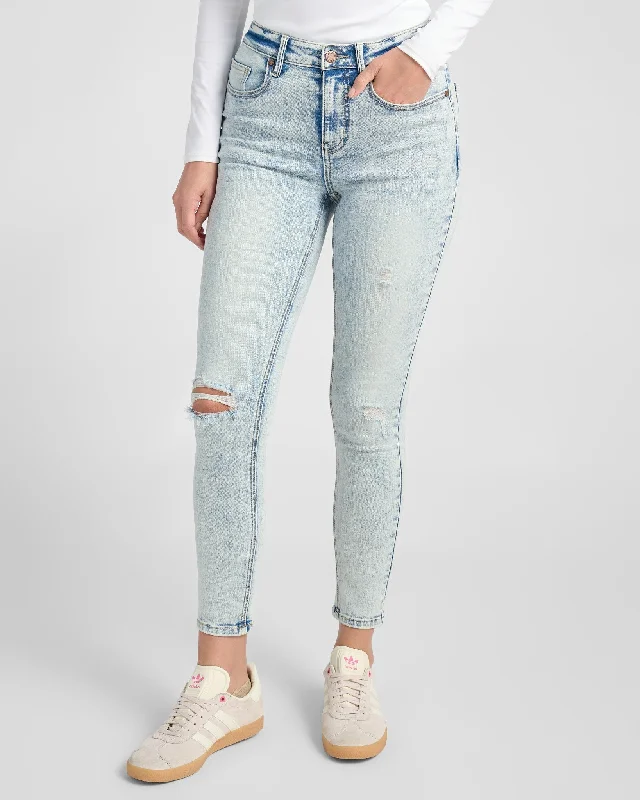 Jayne High Rise Distressed Skinny Jeans Fashionable Bootcut Jeans