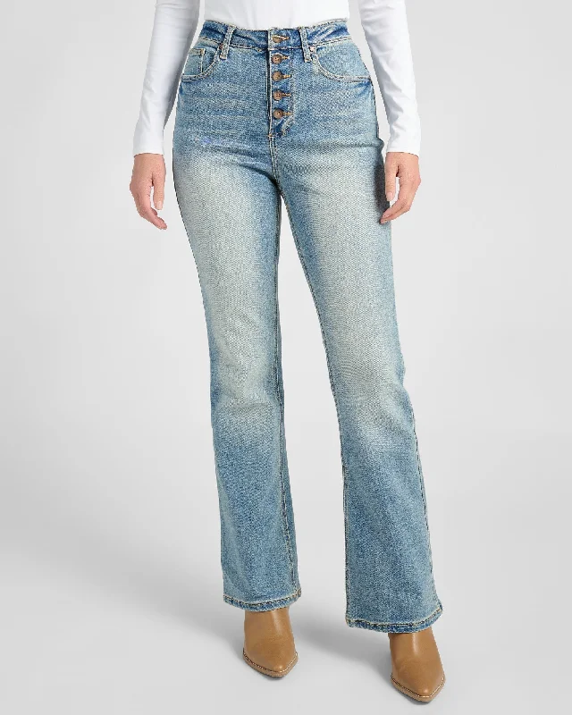 Tobi High Rise Bootcut Jeans Stylish Slim Fit Denim