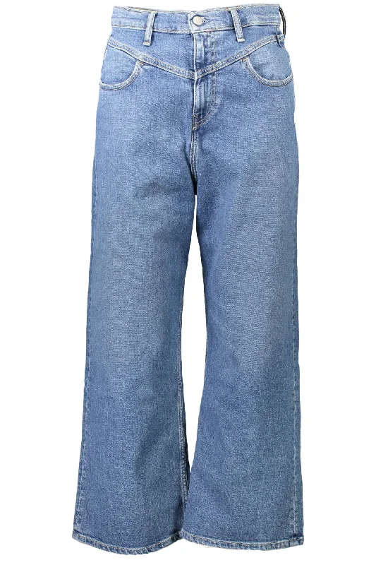 Blue Cotton Women Jeans Cozy Stretch High-Waist Jeans