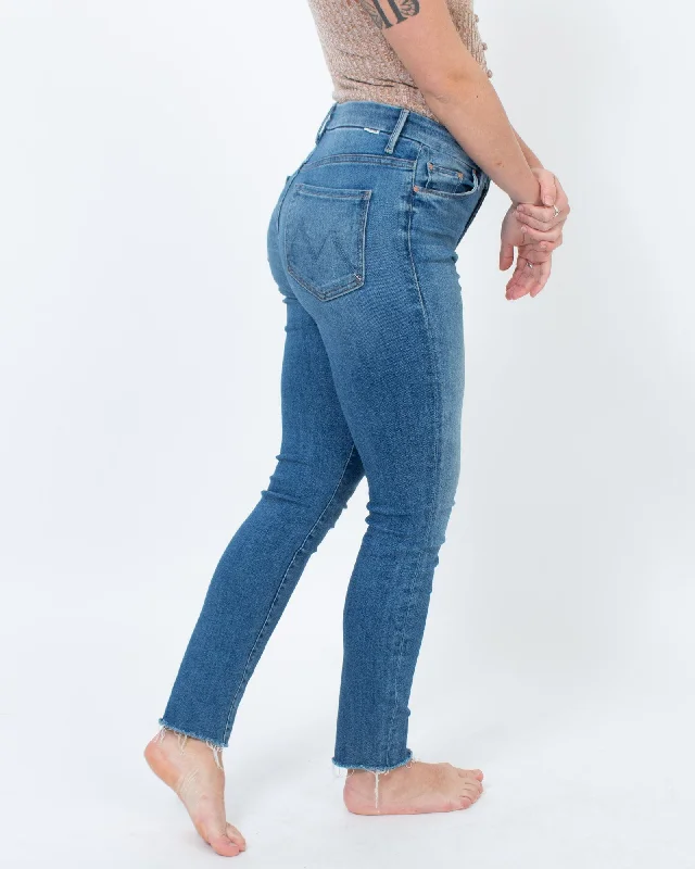"High Waisted Looker Ankle Fray" Skinny Jeans Trendy Bootcut High-Waisted Jeans