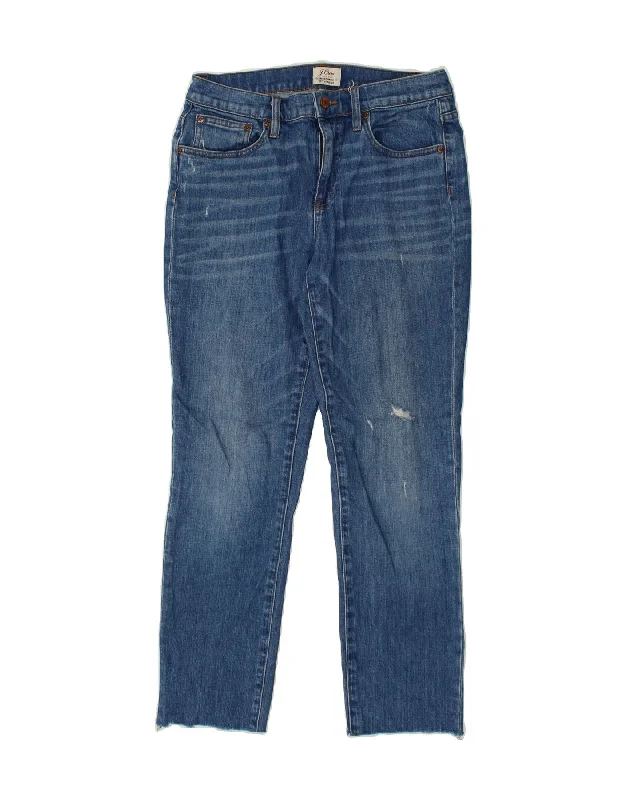J. CREW Womens Boyfriend Slim Jeans W26 L26 Blue Cotton Chic Rip-Detail High-Waist Jeans J. CREW Womens Boyfriend Slim Jeans W26 L26 Blue Cotton Chic Rip-Detail High-Waist Jeans