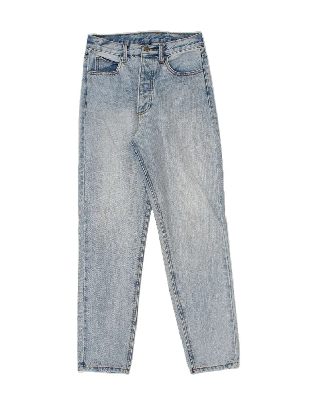 J.GALT Womens High Rise Tapered Jeans Medium W28 L28 Blue Cotton Fashionable Relaxed Fit Denim