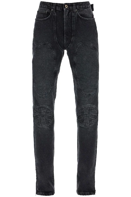 Jeans With Padded Inlays And Lace-up Trendy Skinny High-Waist Jeans